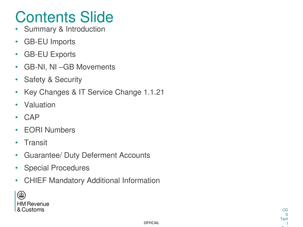 contents slide summary introduction gb eu imports