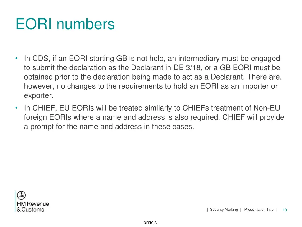 eori numbers