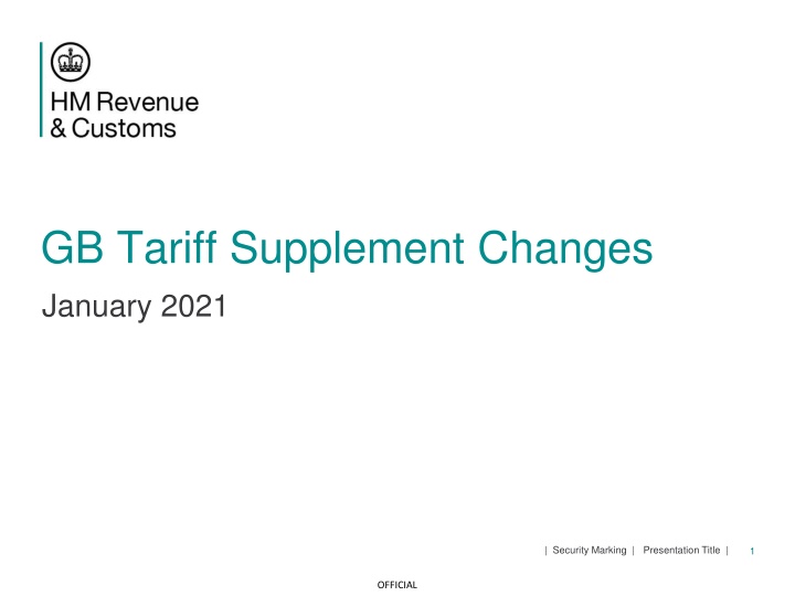 gb tariff supplement changes january 2021