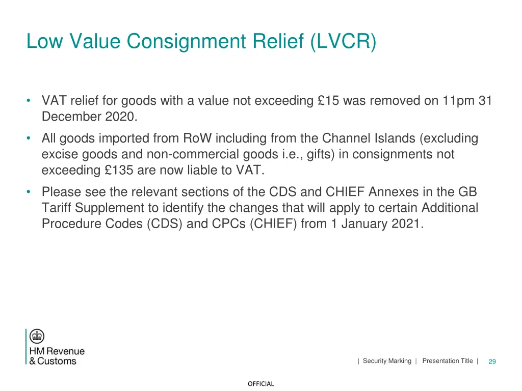 low value consignment relief lvcr