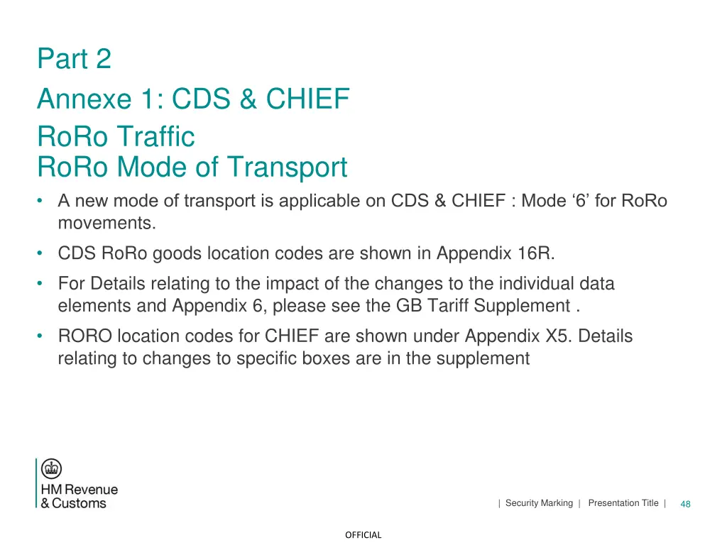 part 2 annexe 1 cds chief roro traffic roro mode