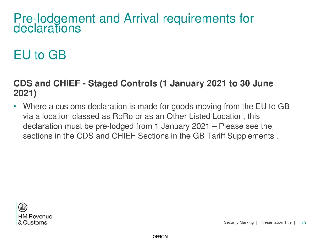 pre lodgement and arrival requirements