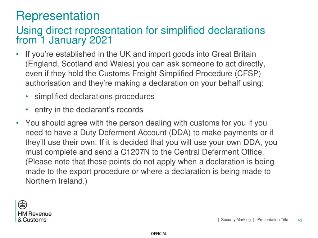 representation using direct representation