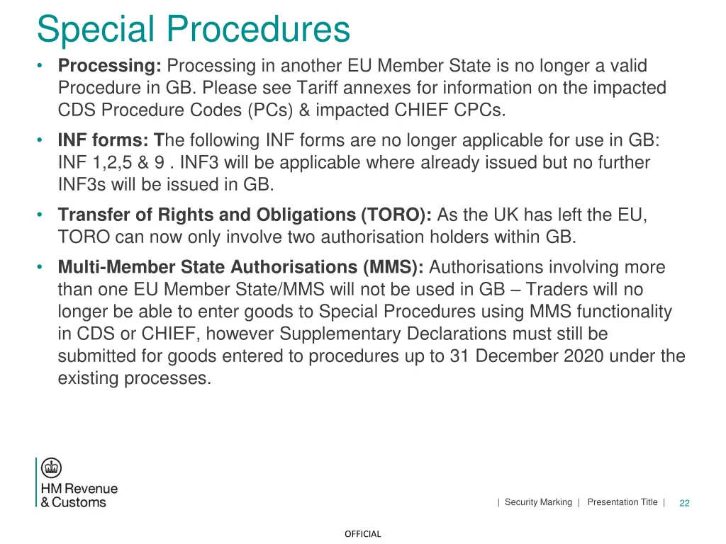 special procedures processing processing