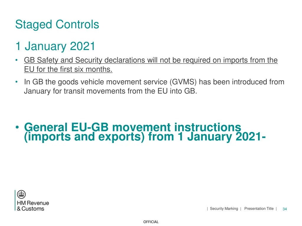 staged controls