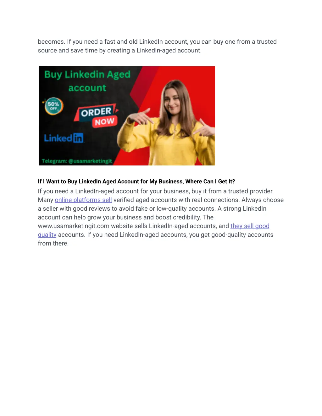 becomes if you need a fast and old linkedin