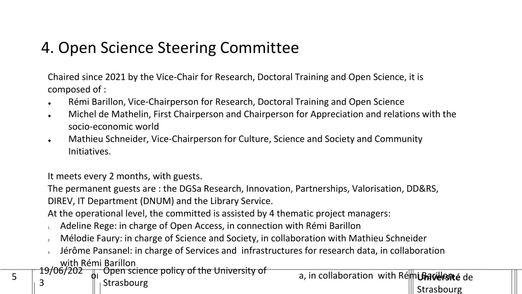 4 open science steering committee