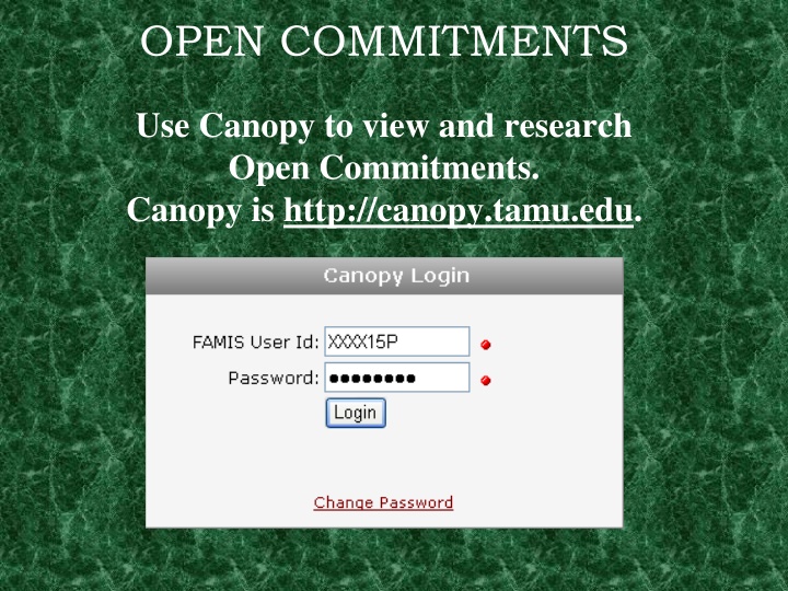 open commitments