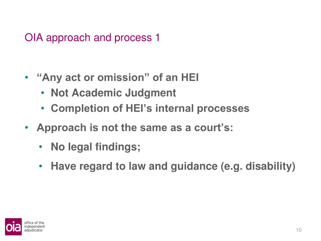 oia approach and process 1