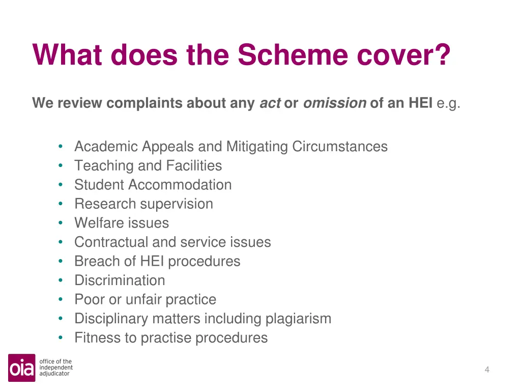 what does the scheme cover