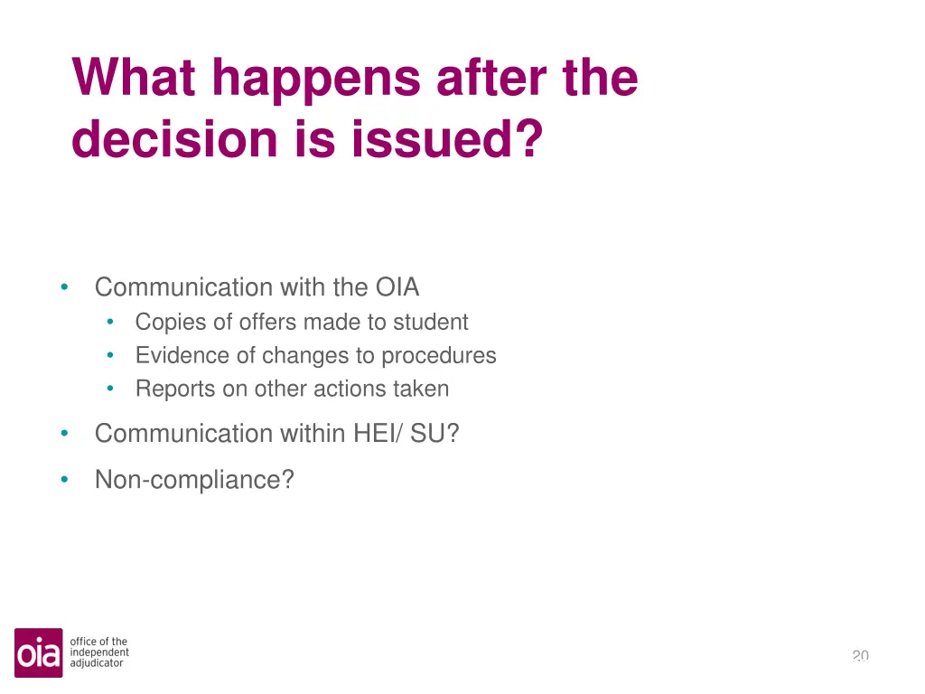 what happens after the decision is issued