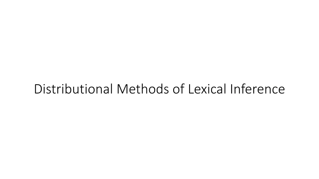 distributional methods of lexical inference