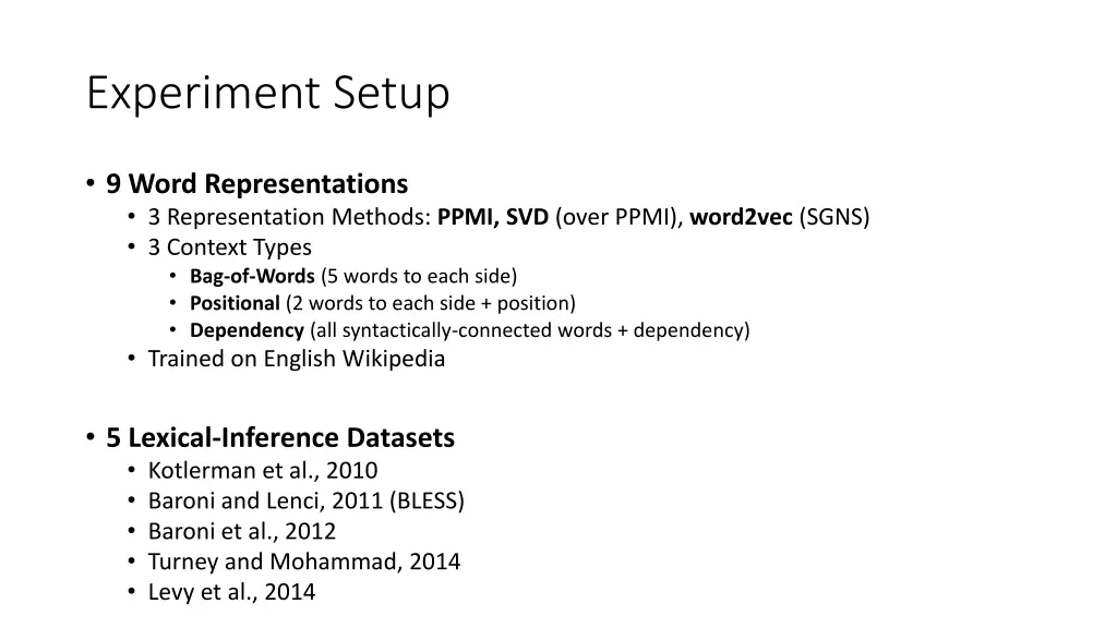 experiment setup 1