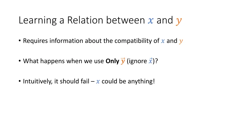 learning a relation between and