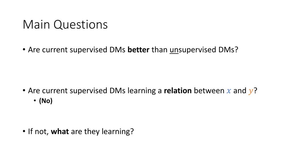 main questions