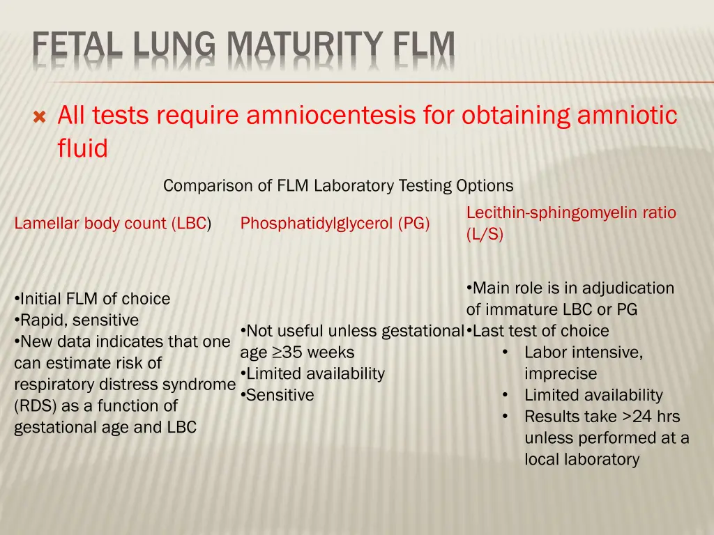 fetal lung maturity flm