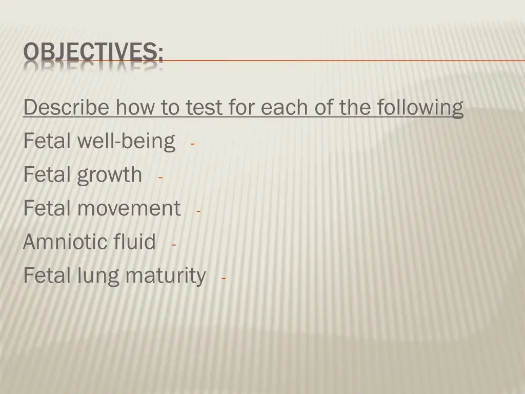 objectives