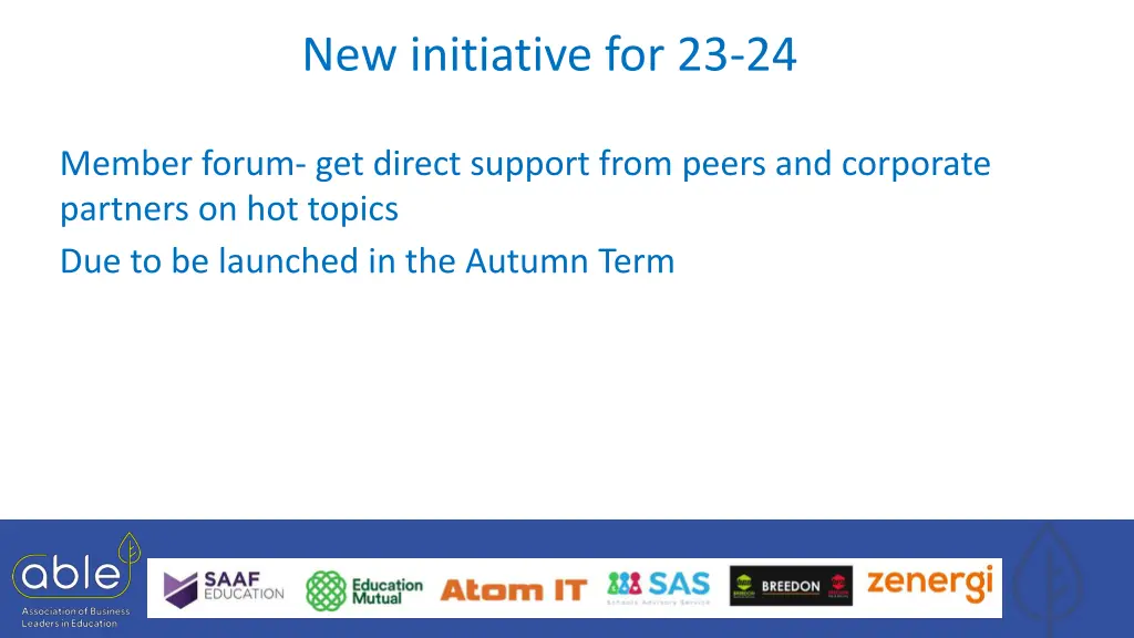 new initiative for 23 24