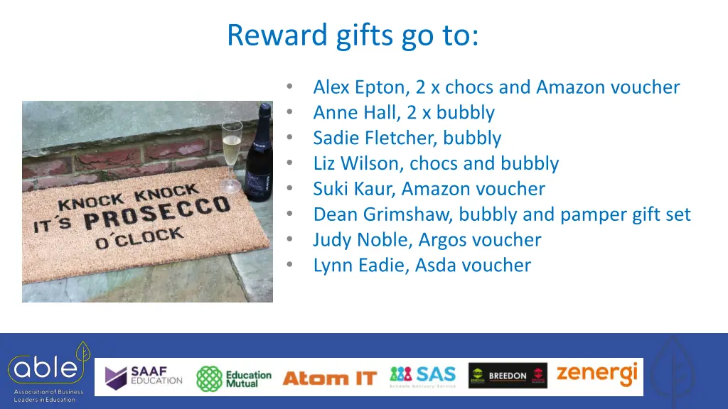 reward gifts go to