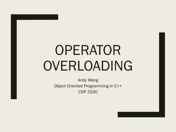 operator overloading