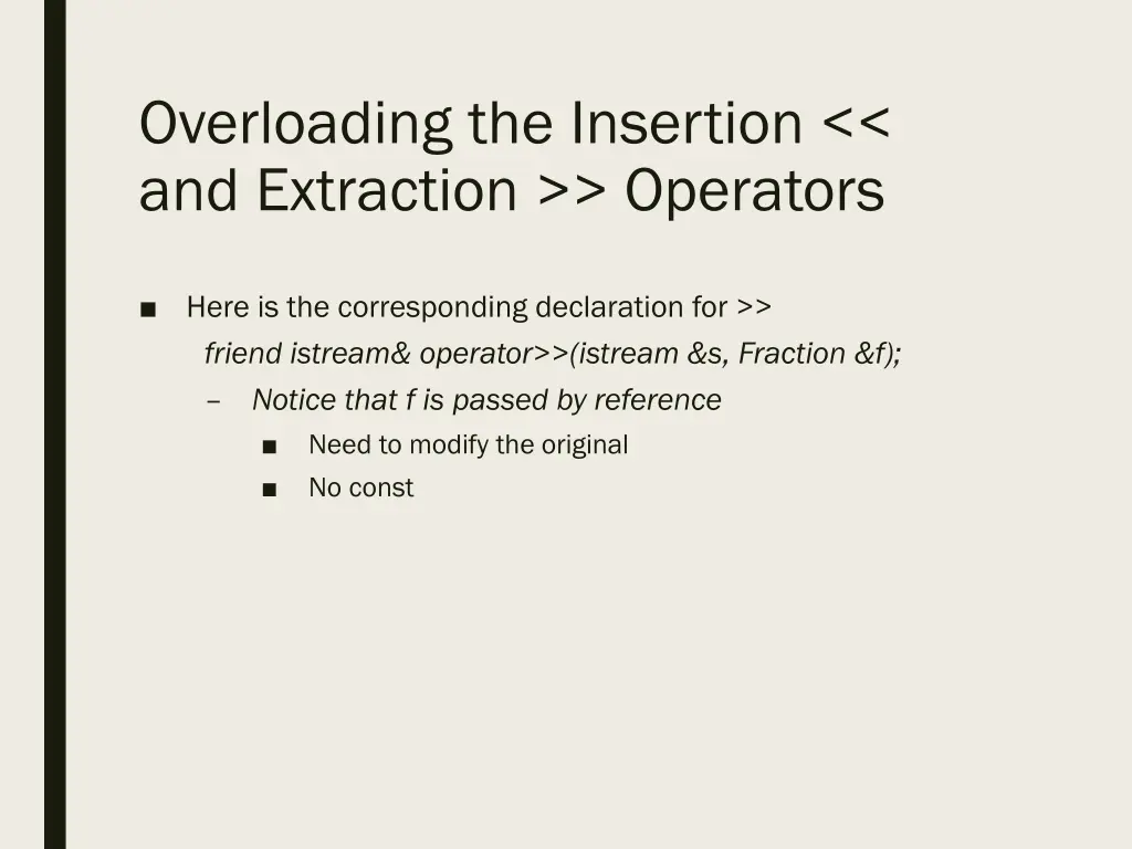 overloading the insertion and extraction operators 2