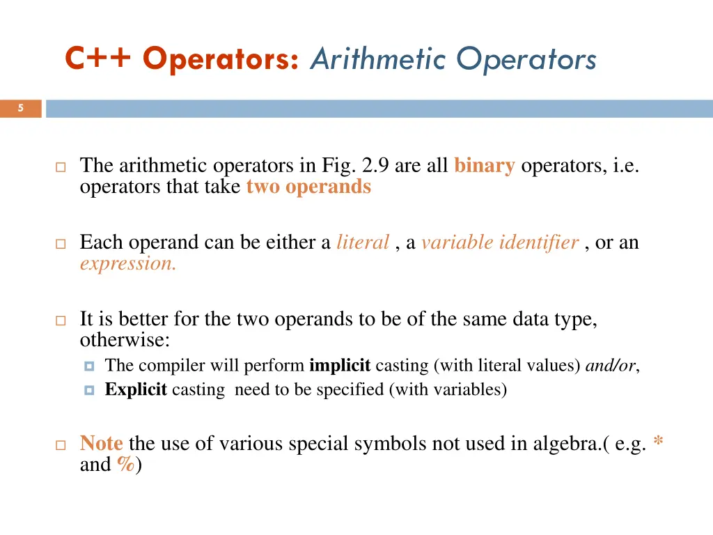 c operators arithmetic operators 1