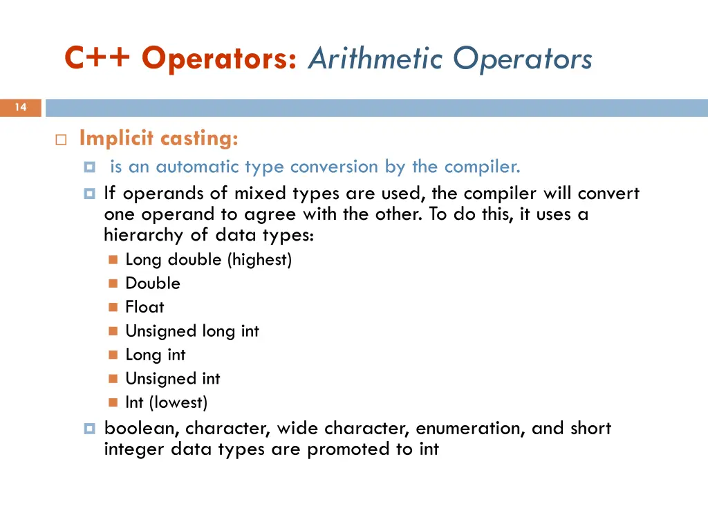 c operators arithmetic operators 3