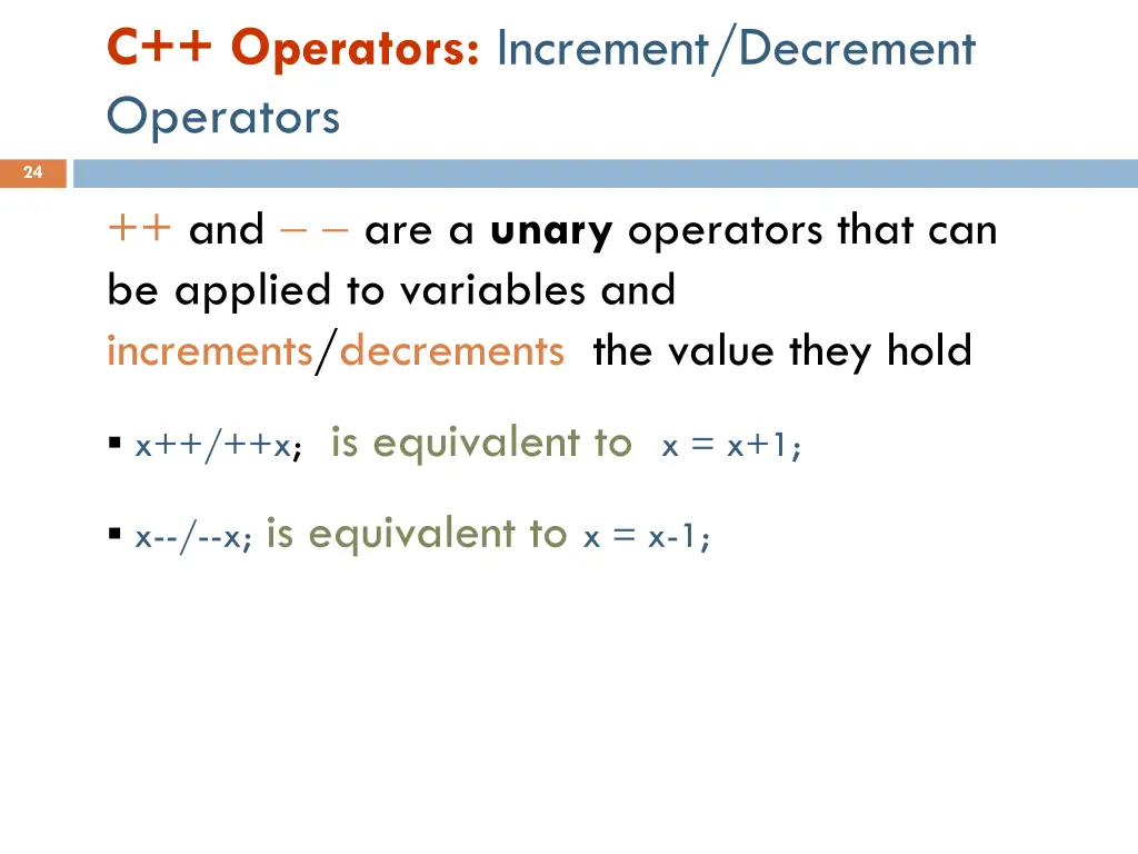 c operators increment decrement operators