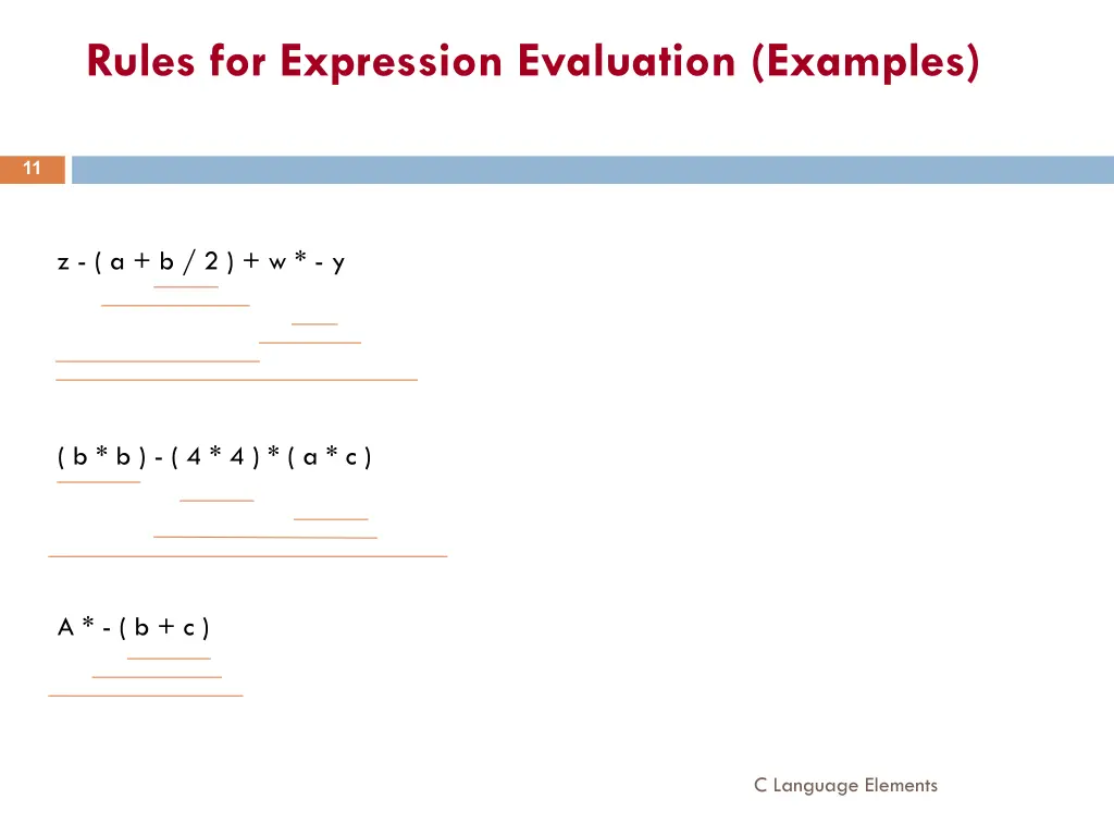rules for expression evaluation examples