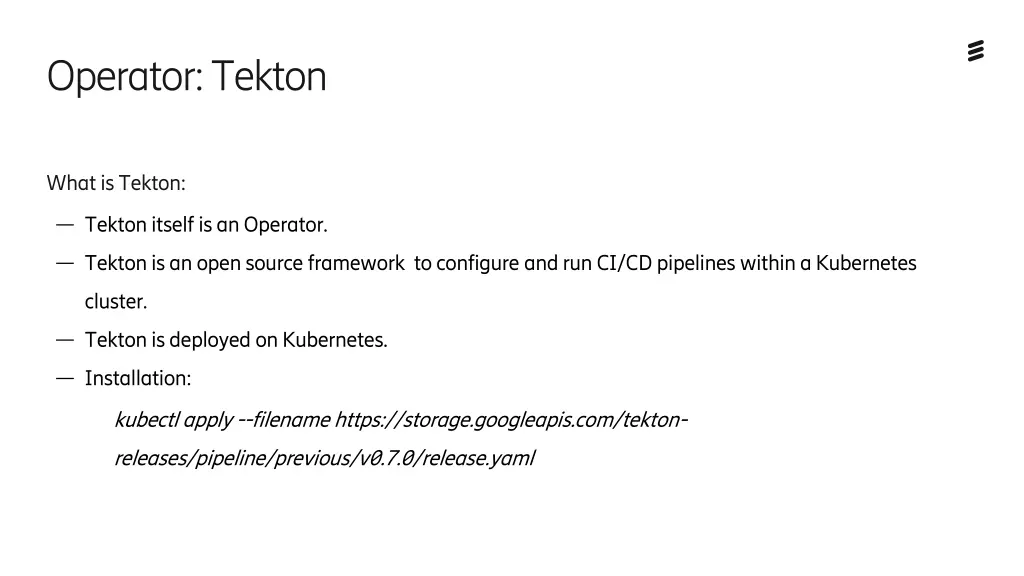 operator tekton