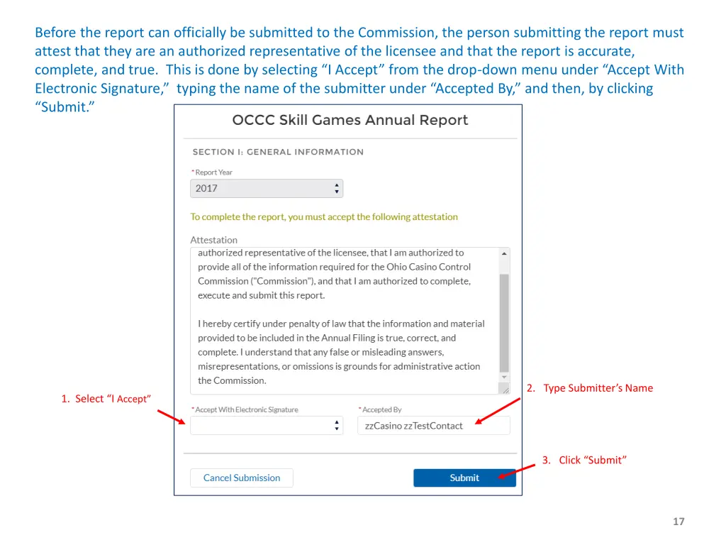 before the report can officially be submitted