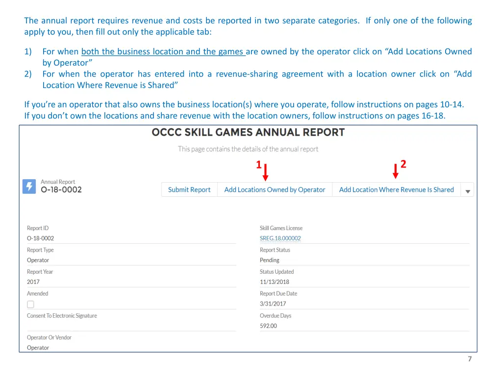 the annual report requires revenue and costs