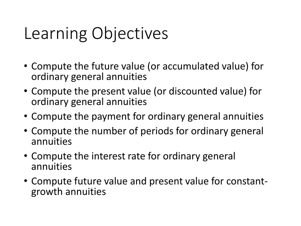 learning objectives