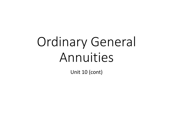 ordinary general annuities