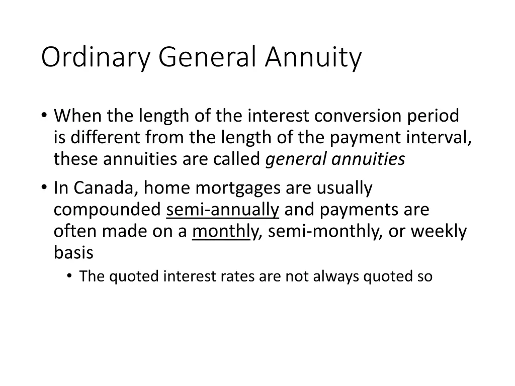 ordinary general annuity