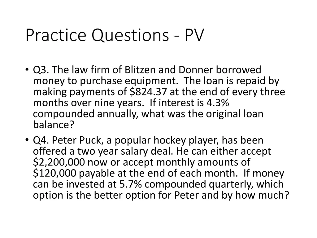 practice questions pv