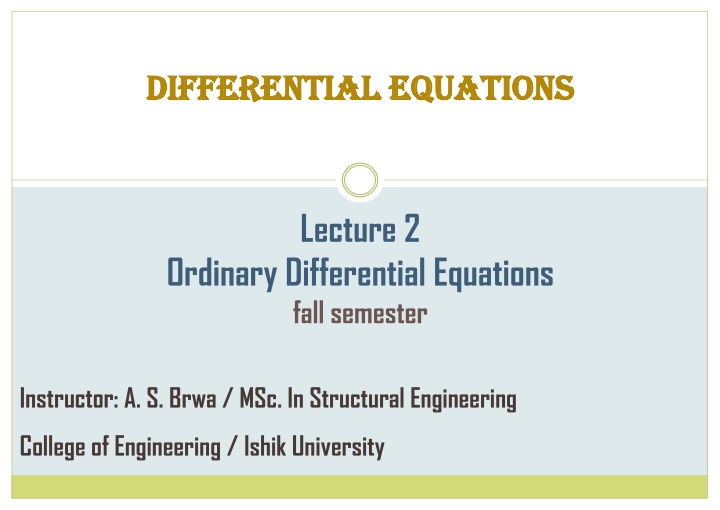 differential equations differential equations