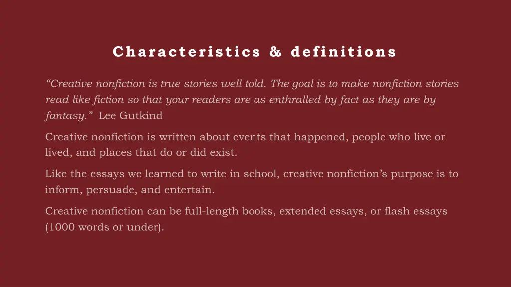 characteristics definitions