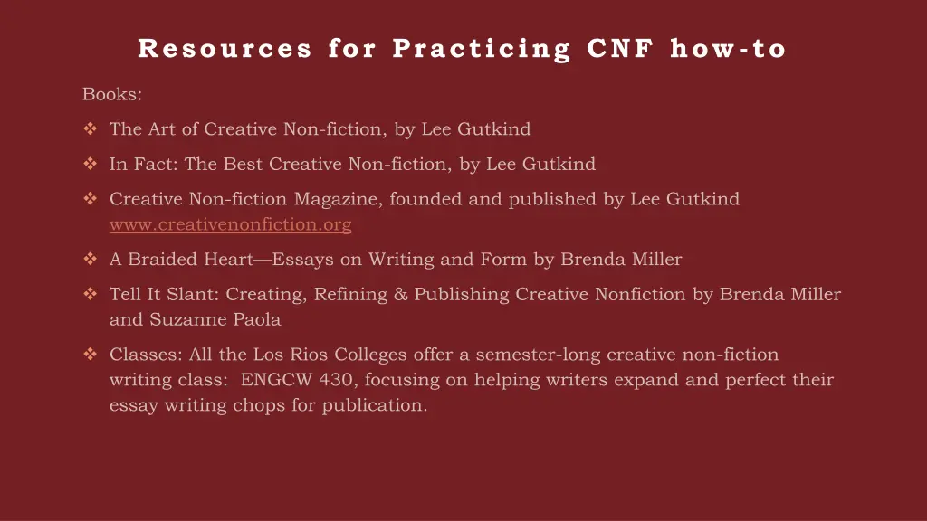 resources for practicing cnf how to