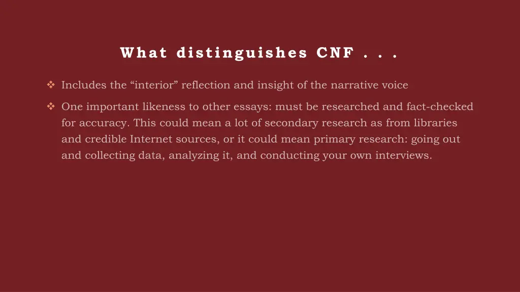 what distinguishes cnf