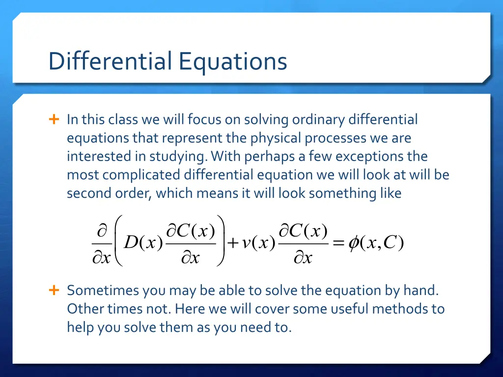 differential equations