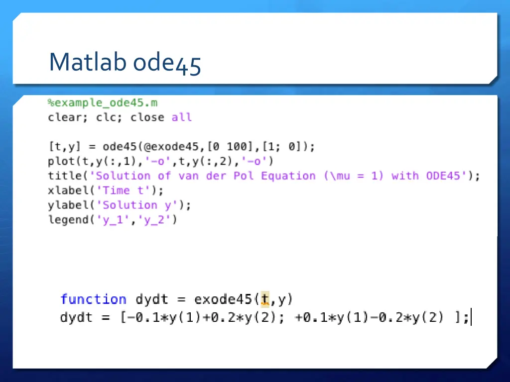 matlab ode45