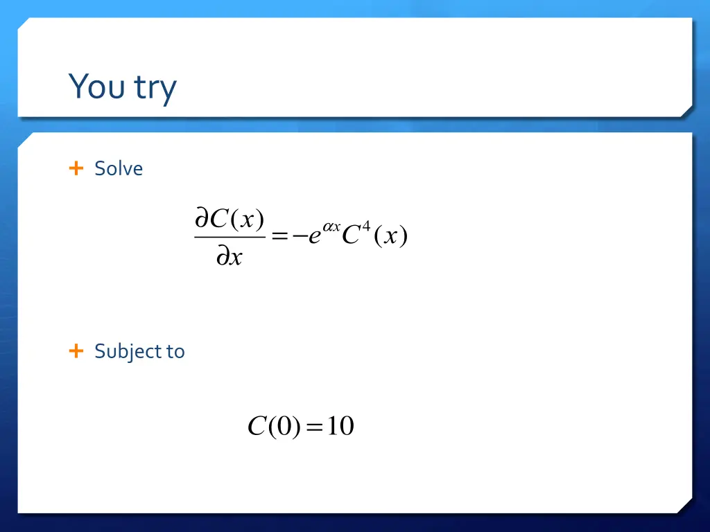 you try