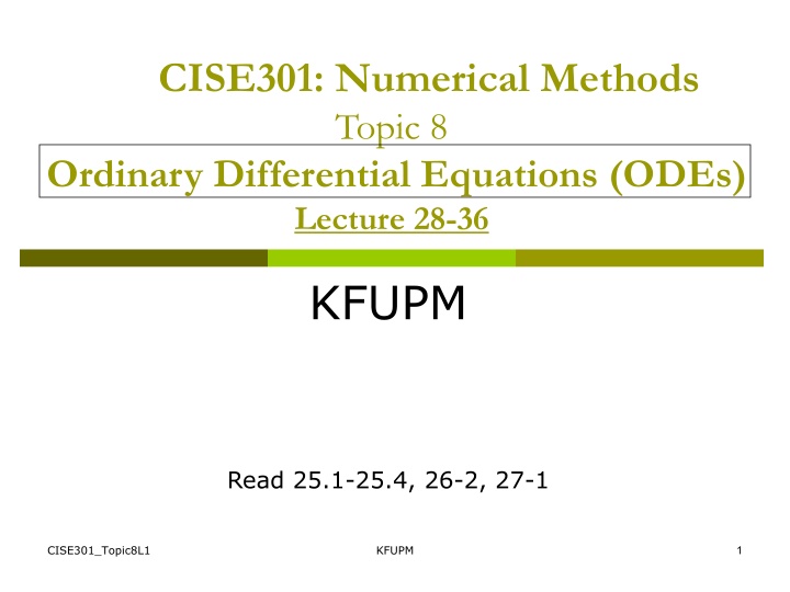 cise301 numerical methods topic 8 ordinary