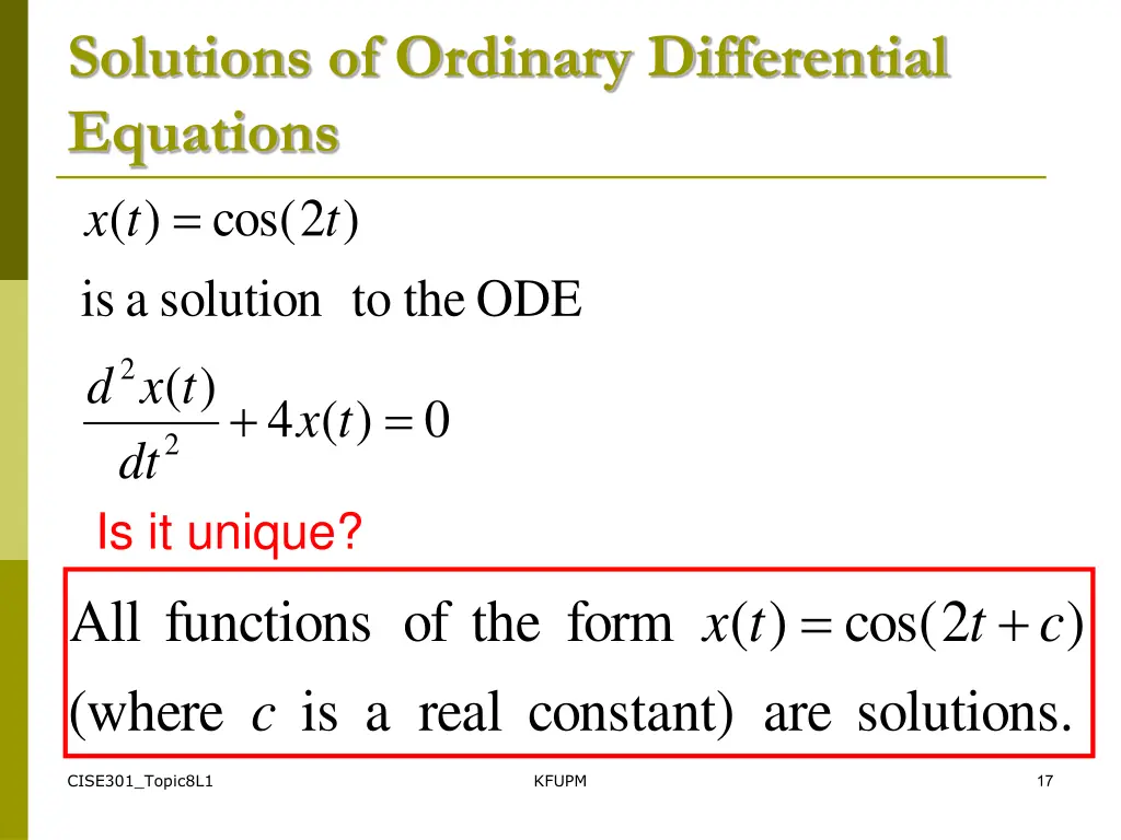 solutions of ordinary differential equations