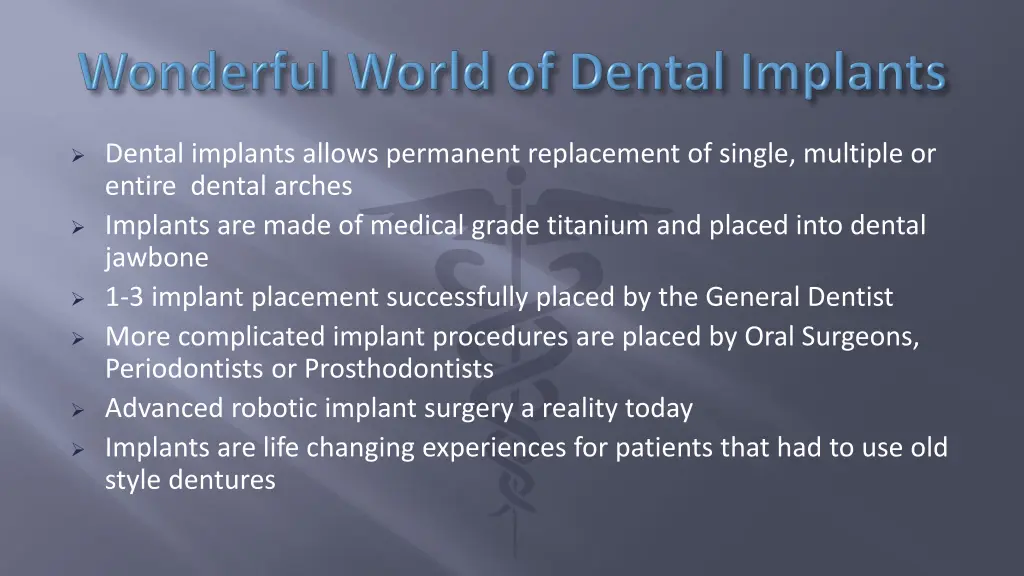 dental implants allows permanent replacement