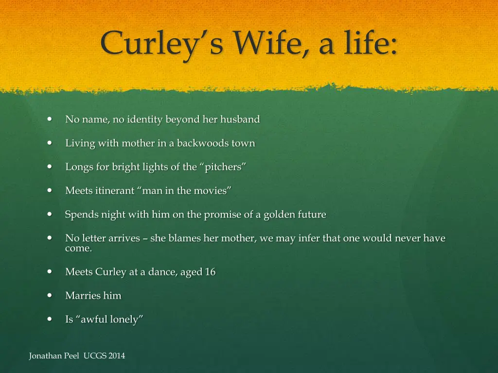 curley s wife a life