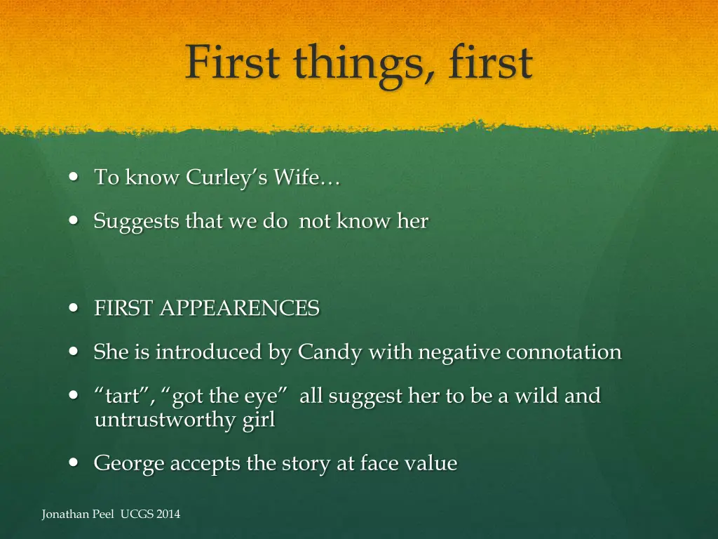 first things first