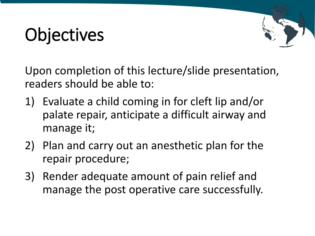 objectives objectives