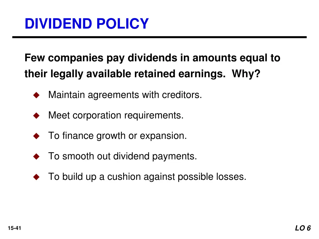 dividend policy